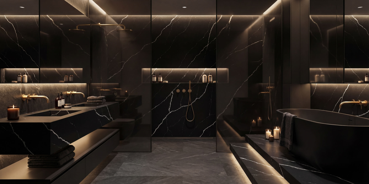 Calacatta Nero Marquino Jumbo Quartz