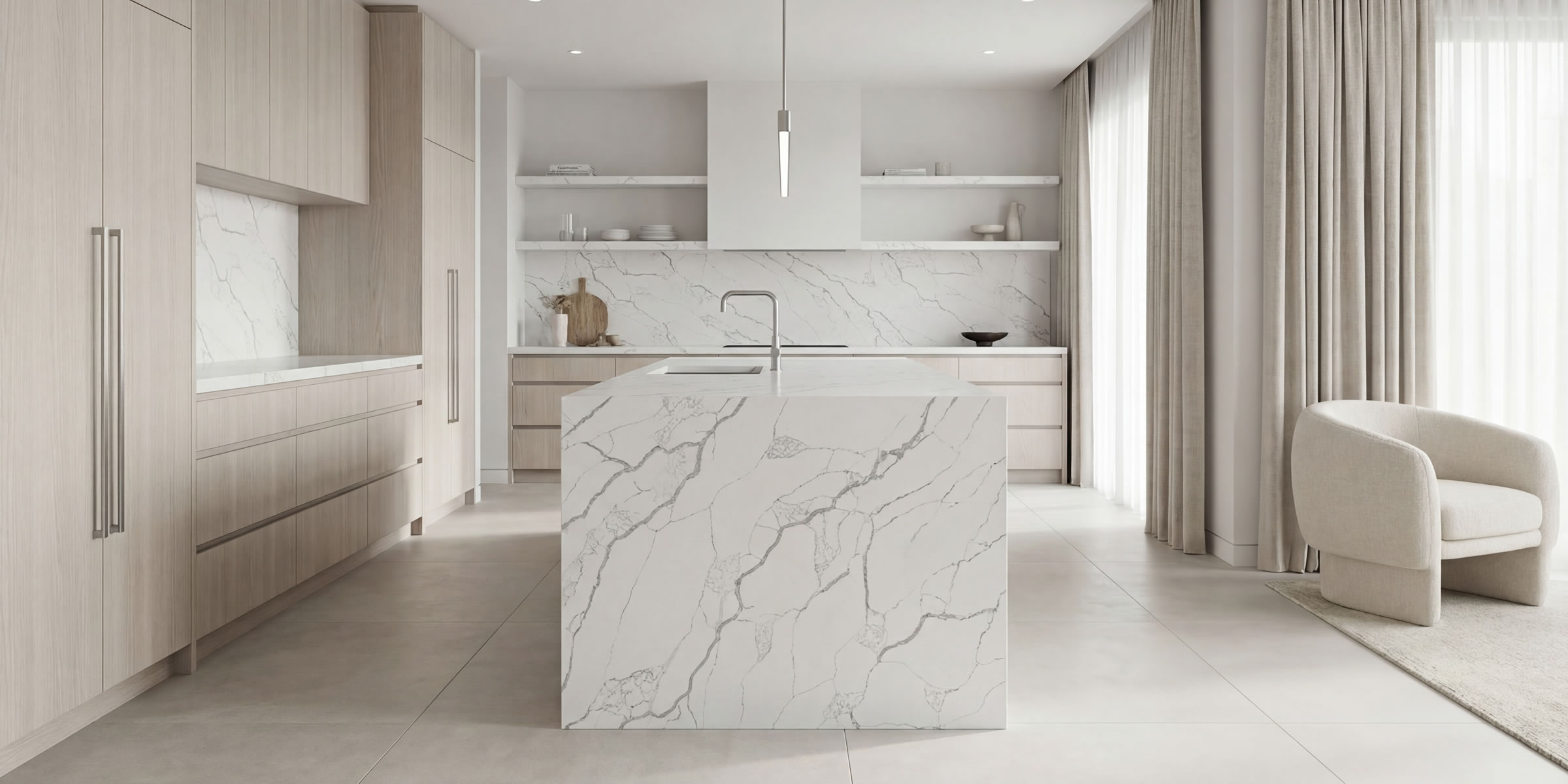 Calacatta Arabescato Jumbo Quartz