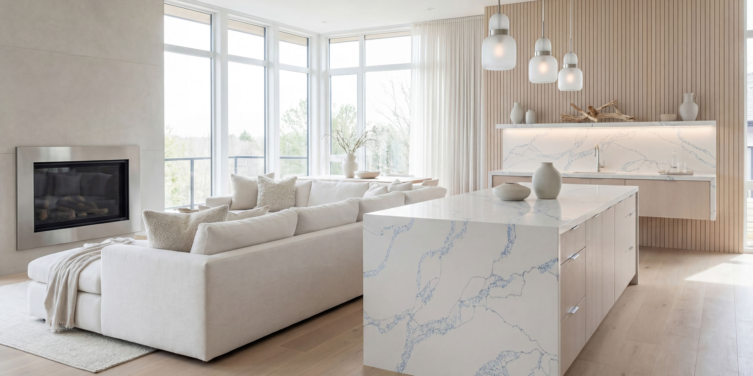 Calacatta Azure Black Fusion Jumbo Quartz