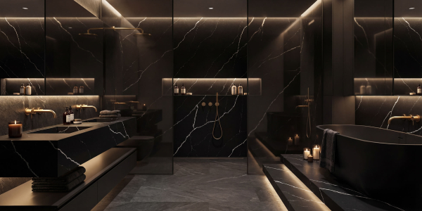 Calacatta Nero Marquino Jumbo Quartz