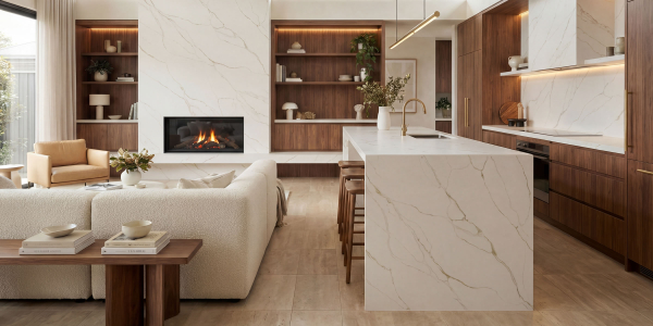 Calacatta Tuscany Gold Jumbo Quartz