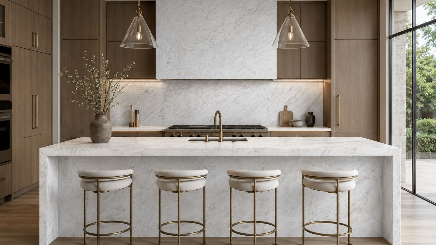 Full-Height Quartz Backsplashes Are Growing