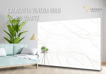 Calacatta Venezia Gold Jumbo Quartz