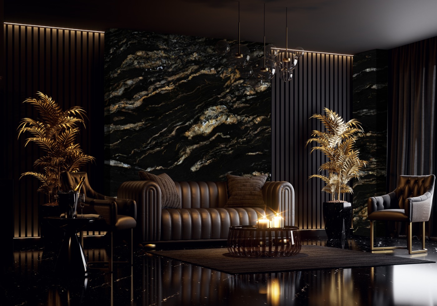 Black Quartz Statement Surfaces