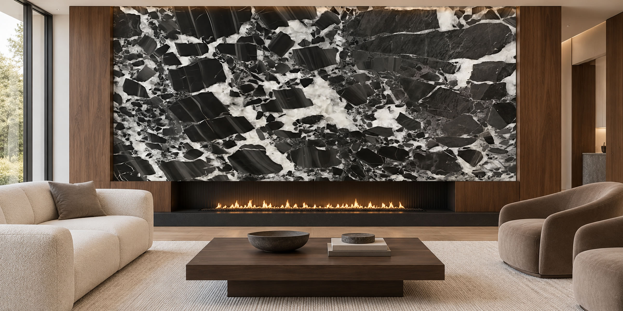 Black Crystal quartzite dark kitchen countertop