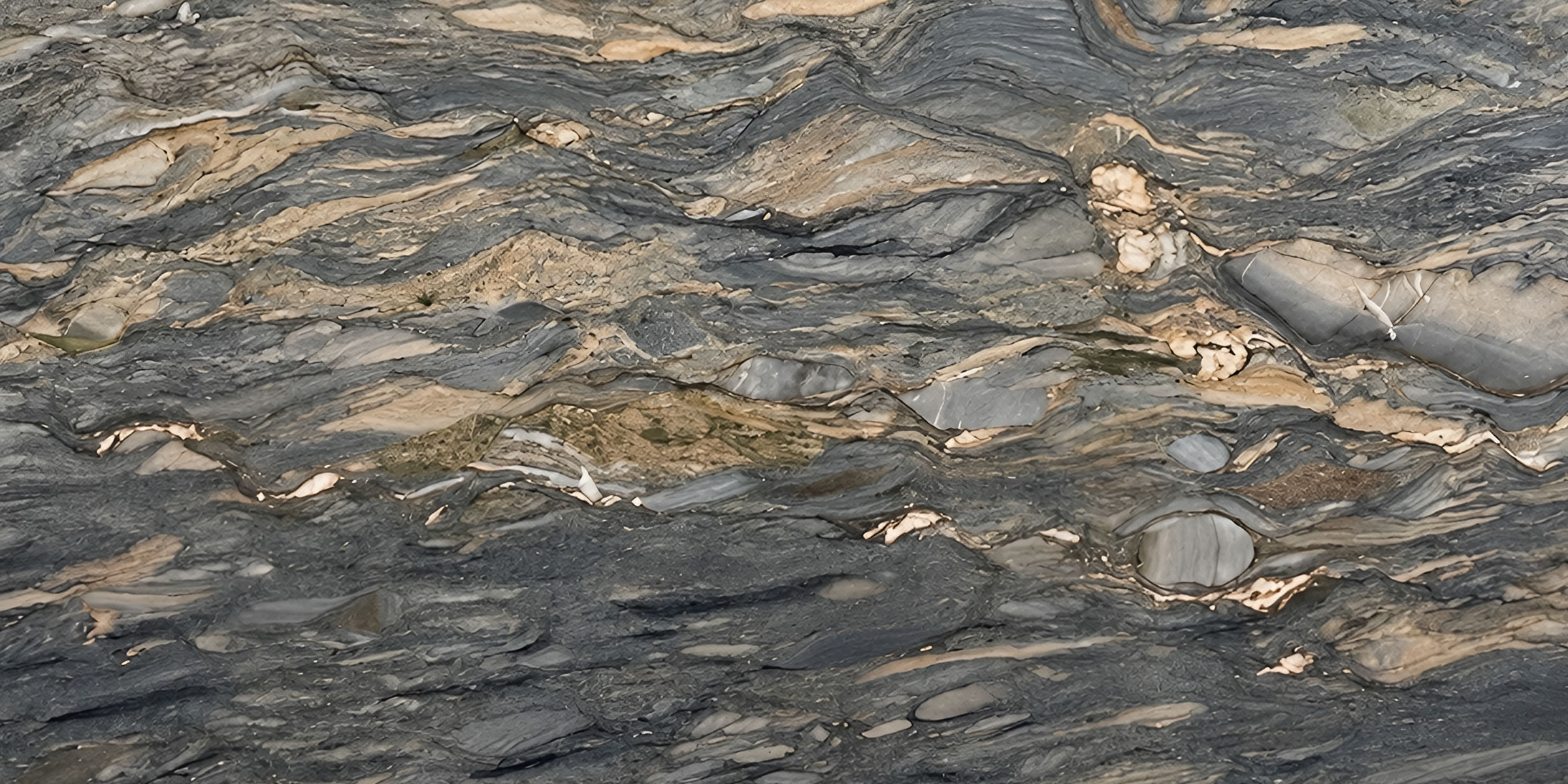 Fusion blue quartzite kitchen island